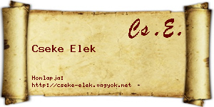 Cseke Elek névjegykártya